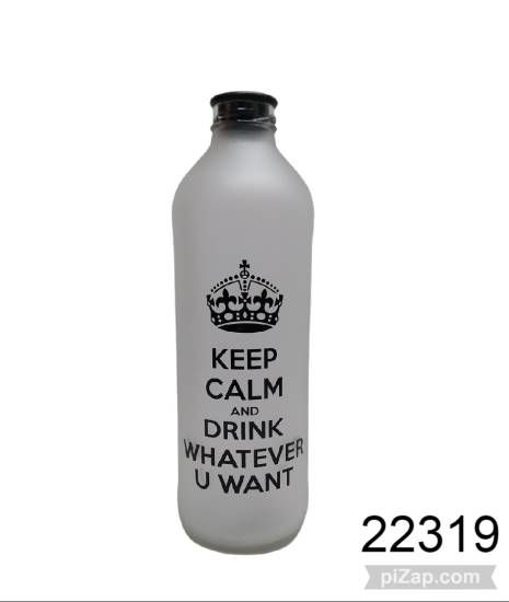 Imagen de BOTELLA DECORADA 1LT KEEP CALM 9.25